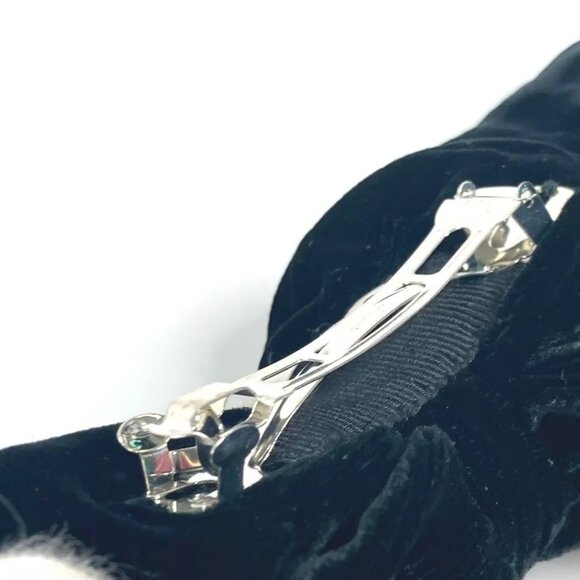 MIUMIU Big Ribbon hair accessories hair pin Barrette Velor Black main image 12